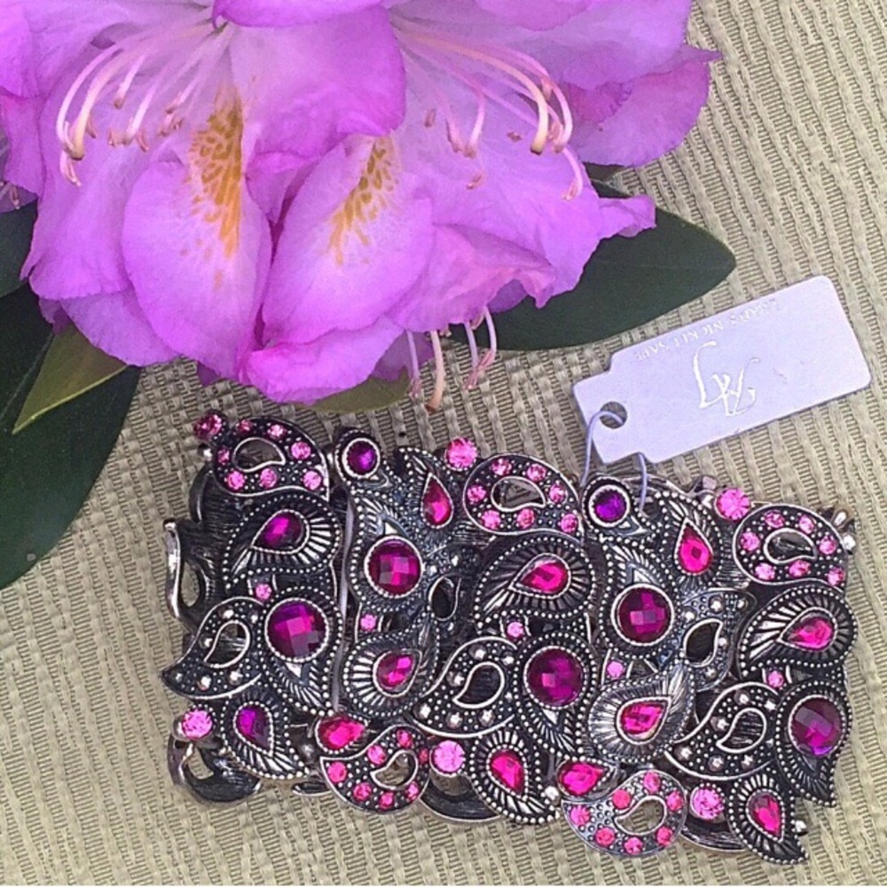 NWT Gorgeous pink and purple jeweled wrap
